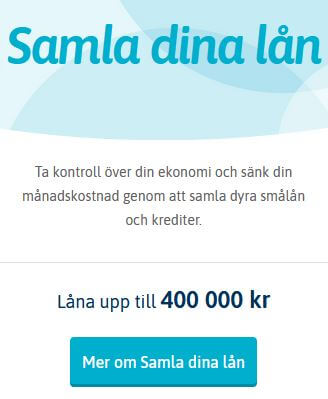 Samla lån hos Svea upp till 400 000 kr